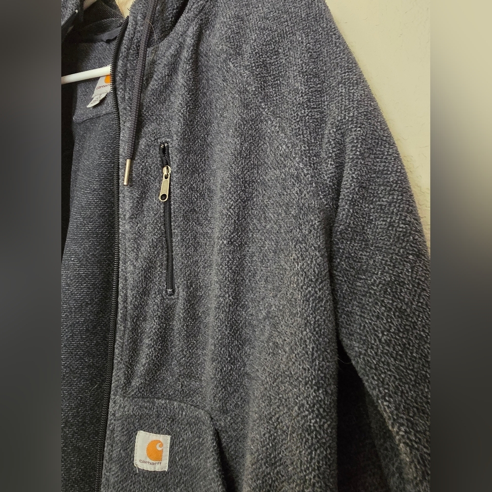 Carhartt Charcoal/ Navy Kentwood Full-Zip Jacket Fleece - Picture 3 of 5